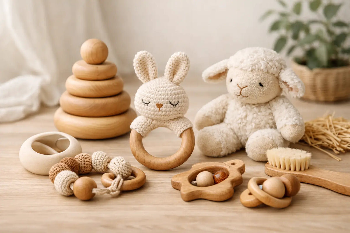 5 Naturmaterialien fĂŒr Babyspielzeug im Alltag