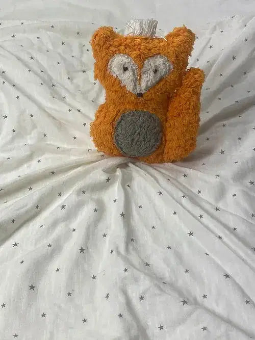 Bio Schmusetuch "Fuchs" aus 100 % GOTS-zertifizierter Bio-Baumwolle – handgemacht von PAT & PATTY