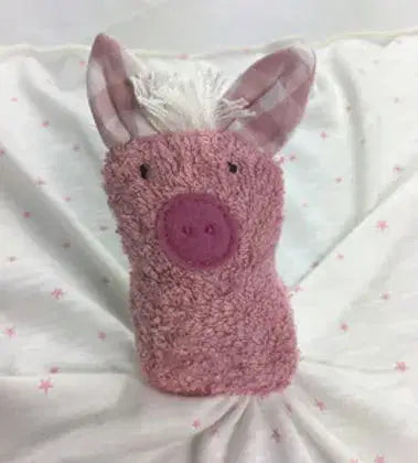Bio Schmusetuch rosa Schwein â aus GOTS-zertifizierter Baumwolle, handgefertigt von PAT & PATTY