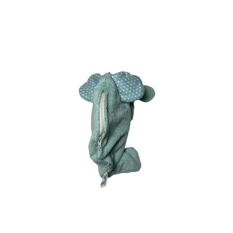 Bio-Wärmekissen Elefant aus eisblauem Frottee, waschbar – PAT & PATTY