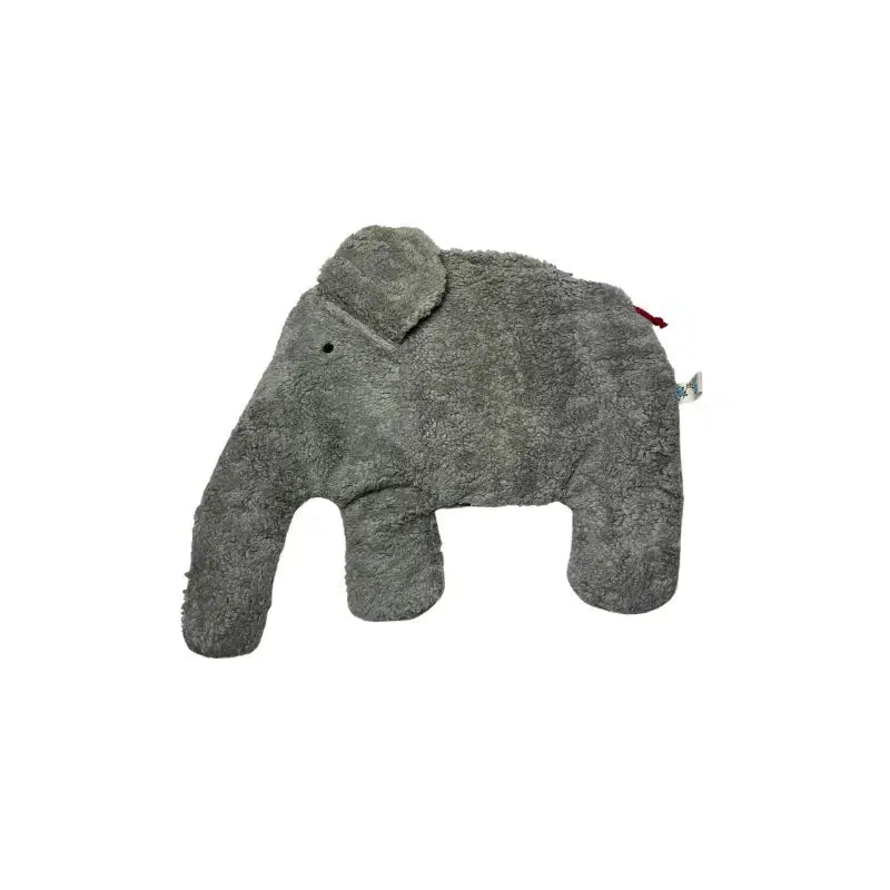 Bio-Wärmekissen Elefant aus grauem Plüsch – PAT & PATTY