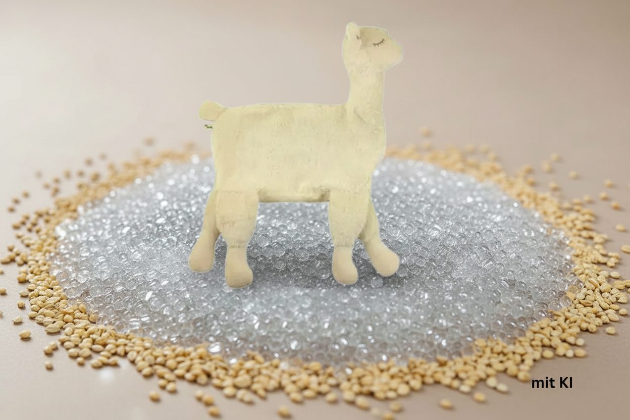 bio Kuschelkissen Alpaka naturweiss Gewichtes Kissen mit Glasperlen , GOTS zertifiziert – PAT & PATTY