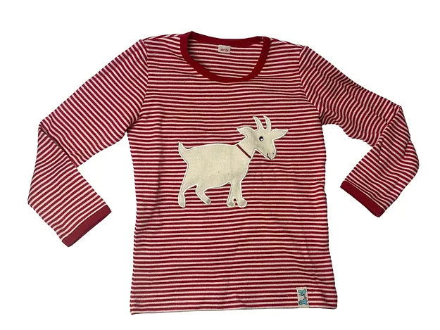 Bio Kindershirt mit Ziege Applikation 