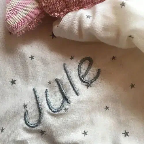 Personalisiertes Bio Schmusetuch Storch Für Babys – Weiches Schnuffeltuch Aus Bio Baumwolle Von PAT & PATTY