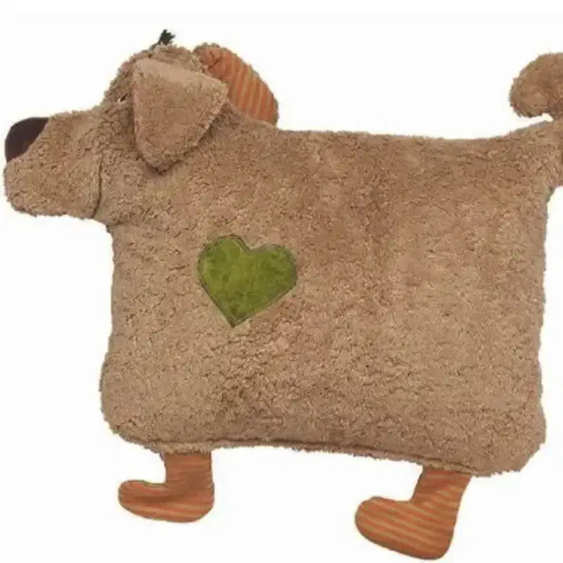 Handgemachtes Bio-Kuschelkissen in hellbrauner Hundform – weich, babysicher und perfekt für kleine Kinder von PAT & PATTY