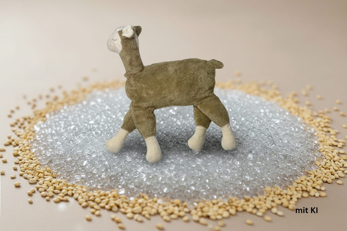 bio Kuschelkissen Alpaka hellbraun Gewichtes Kissen  mit Glasperlen , GOTS zertifiziert – PAT & PATTY