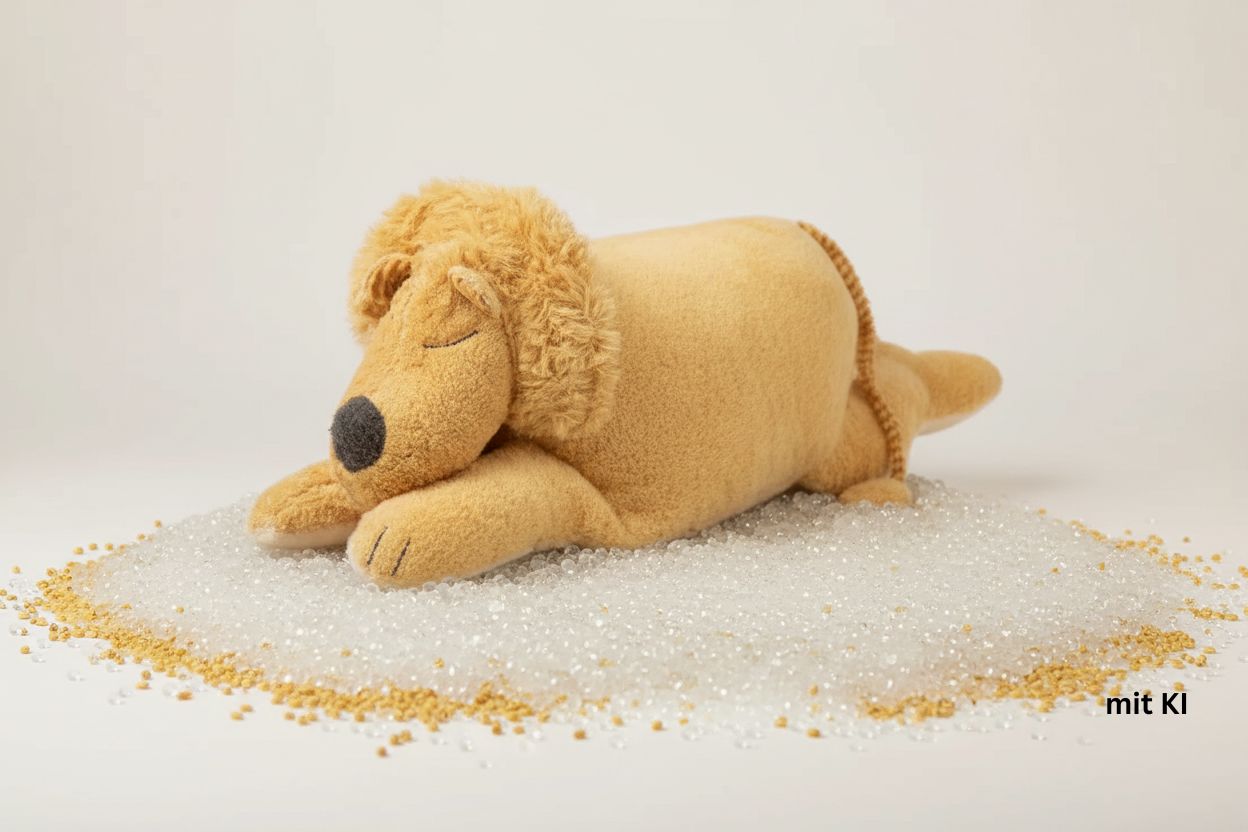 bio Kuschelkissen Löwe Gewichtes Kissen  mit Glasperlen , GOTS zertifiziert – PAT & PATTY
